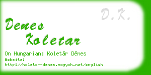denes koletar business card